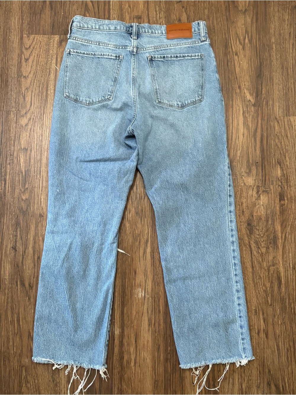 Lucky Brand Zoe High Rise Straight Distressed Raw Hem Jeans Size 10 - Picture 3 of 11